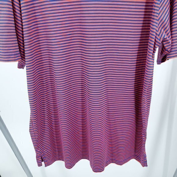 Peter Millar Short Sleeve Polo Striped Red/Blue XL Contrast Collar 100% Cotton - Picture 13 of 16